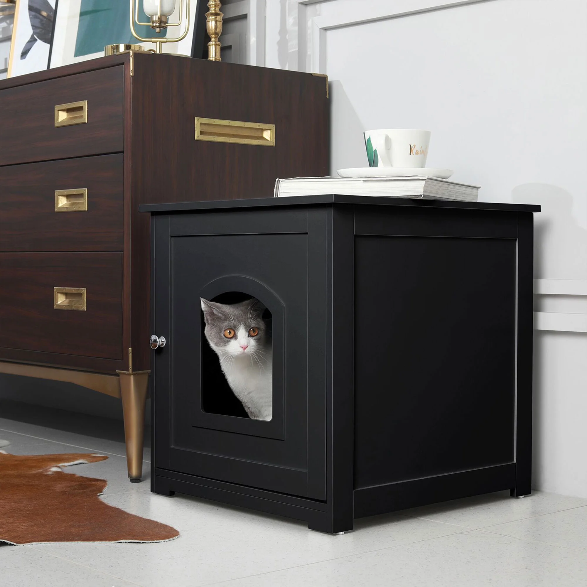 Zoovilla Kitty Litter Cabinet Black