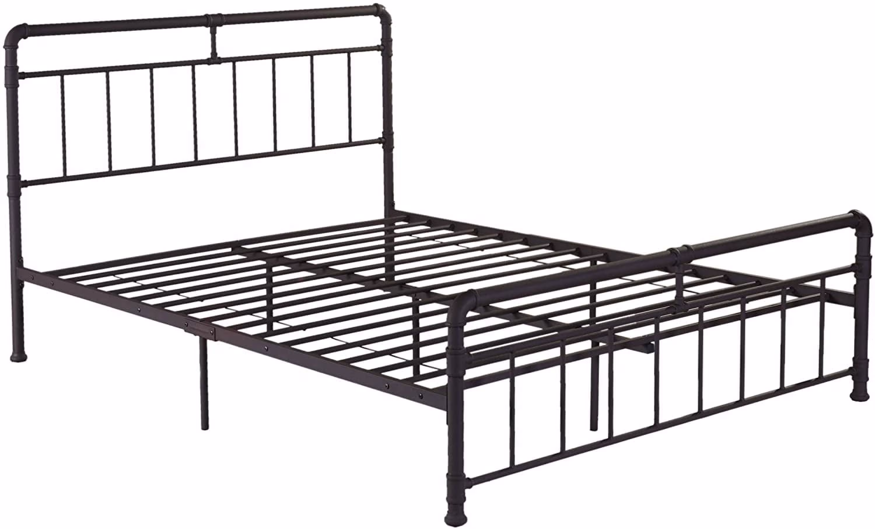 YGDU Sally Queen-Size Iron Bed Frame, Minimal, Industrial, Hammered Copper