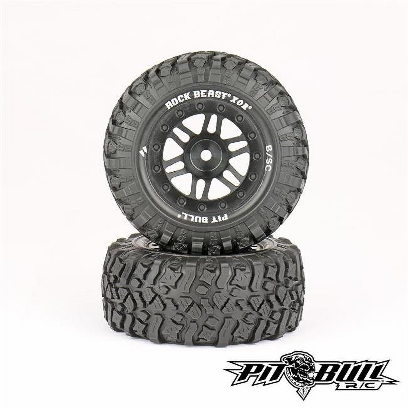 Pit Bull Tires PBTPB9004BKW Pre-Mounted 2.2 & 3.0 Rock Beast XOR B-SC - Basher Edition