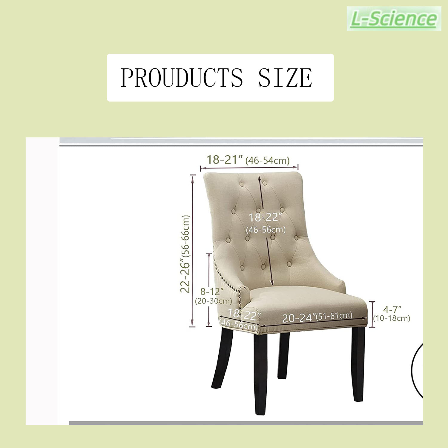 Velvet Tufted Wingback Chair Cover Slipcovers,Stretch Fit Dining Chair Covers,Reusable Washable Soft Spandex Sloping Armchair Cover