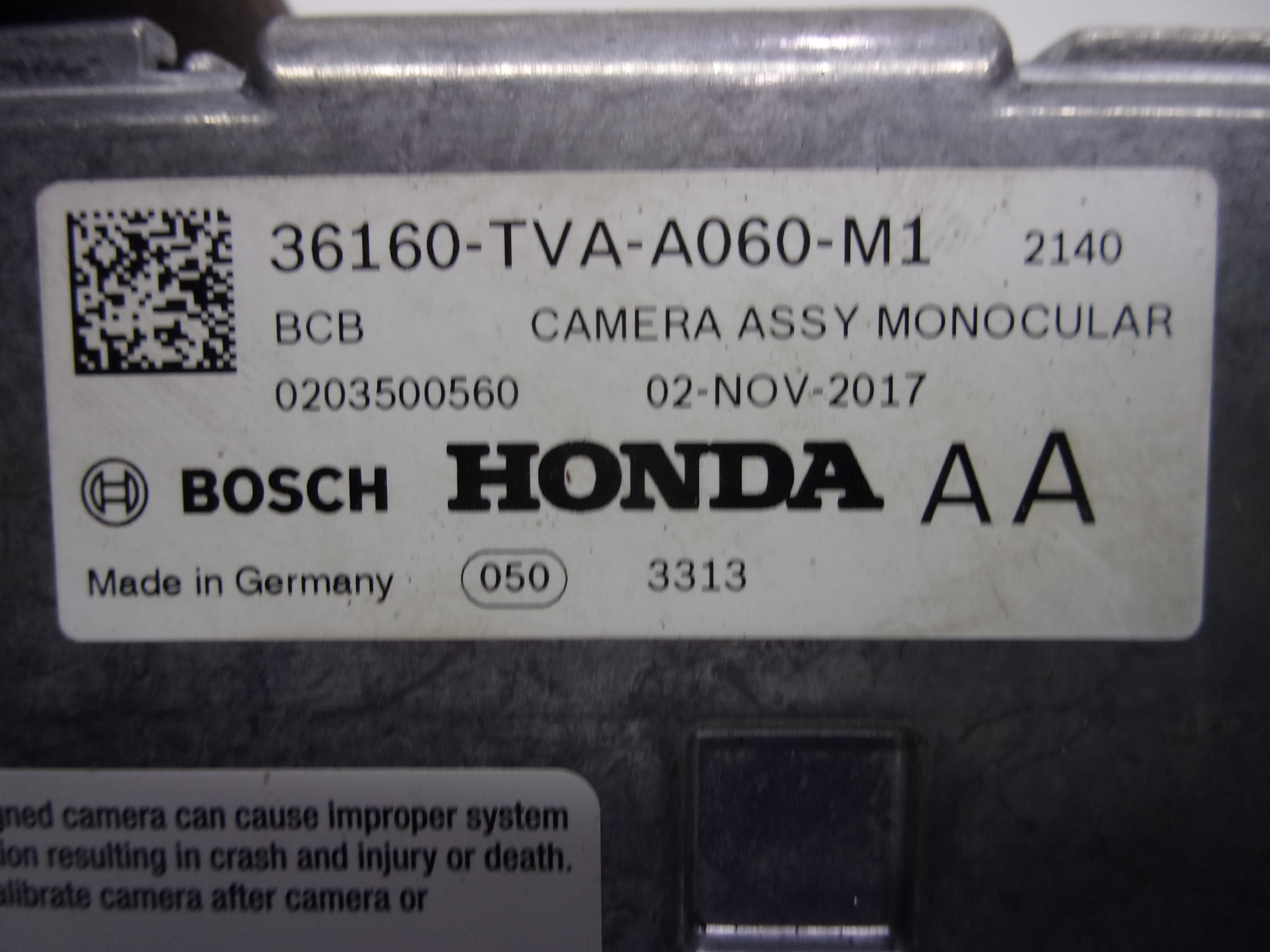 Pre-Owned 2018-2020 Honda Accord Windshield Mtd Lane Keep Camera 36160-TVA-A060 OEM (Good)