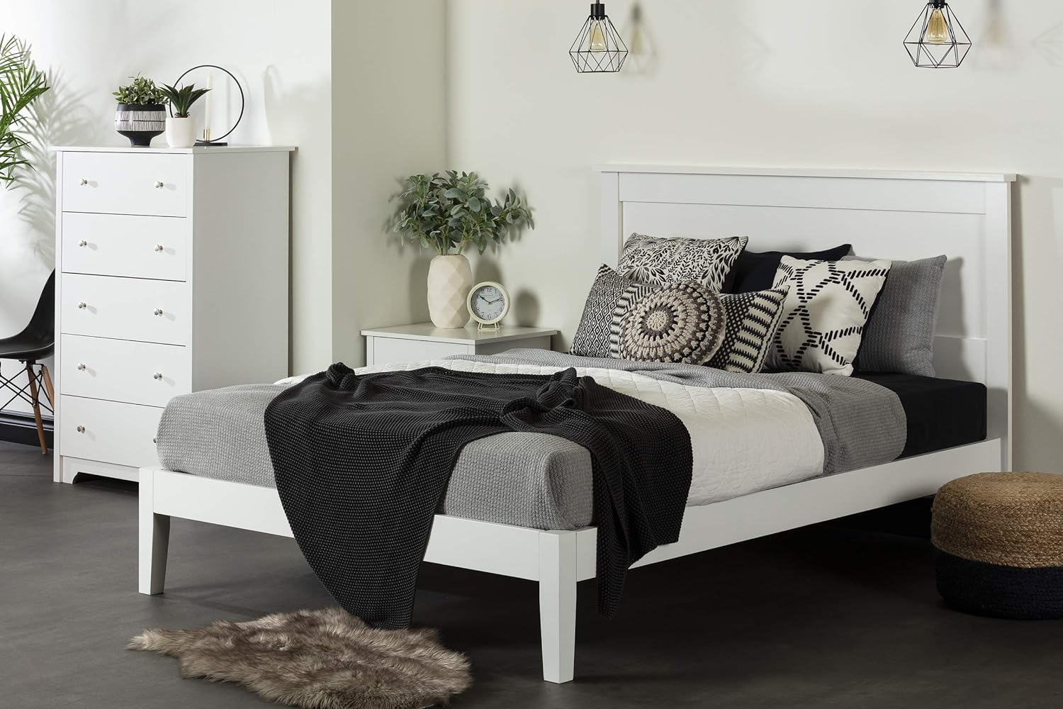 Vio Headboard Full/Queen , 54/60-Inch, Pure Whie