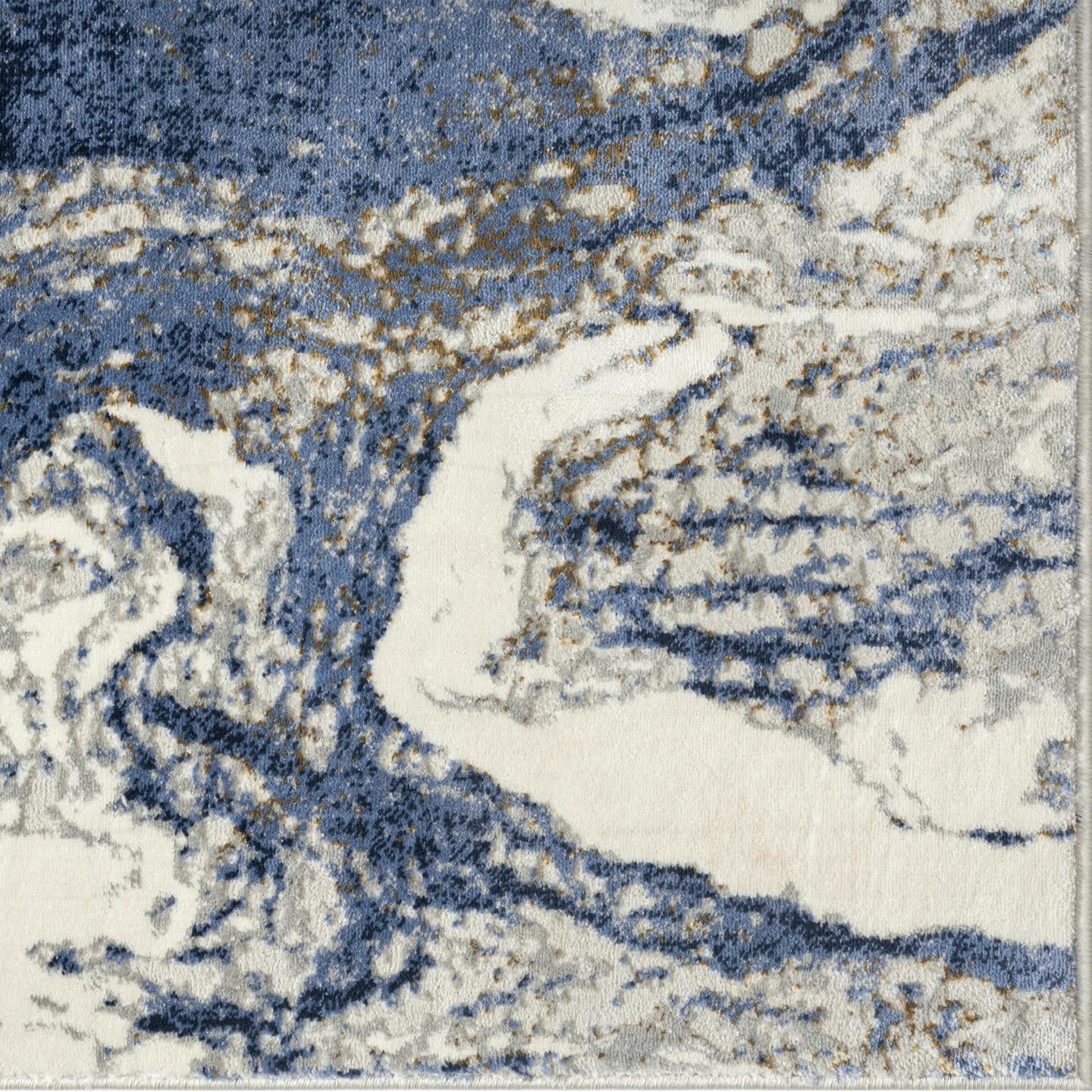 Luxe Weavers Marble Collection Blue 8x10 Artistic Abstract Area Rug