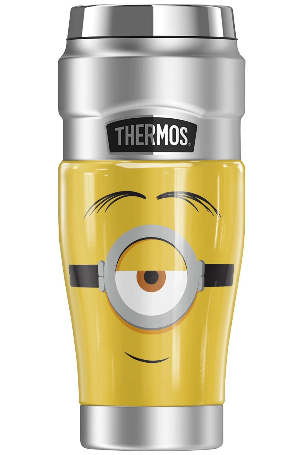 Minions Stuart Face THERMOS STAINLESS KING Stainless Steel Travel Tumbler, Vacuum insulated & Double Wall, 16oz