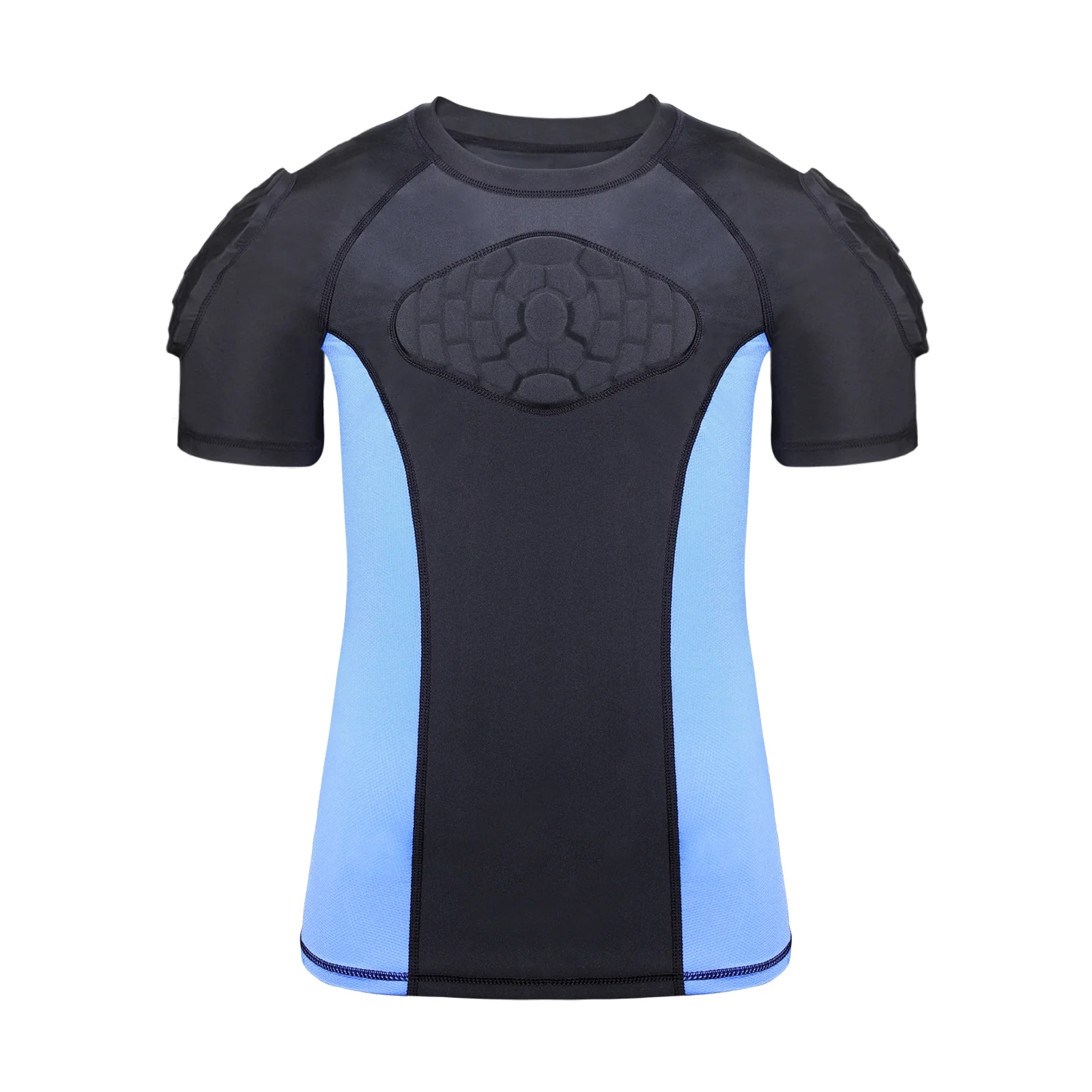 HAIYUE Youth New Padded Compression Shirt for Football to Protect Chest Shoulder Back of Size S