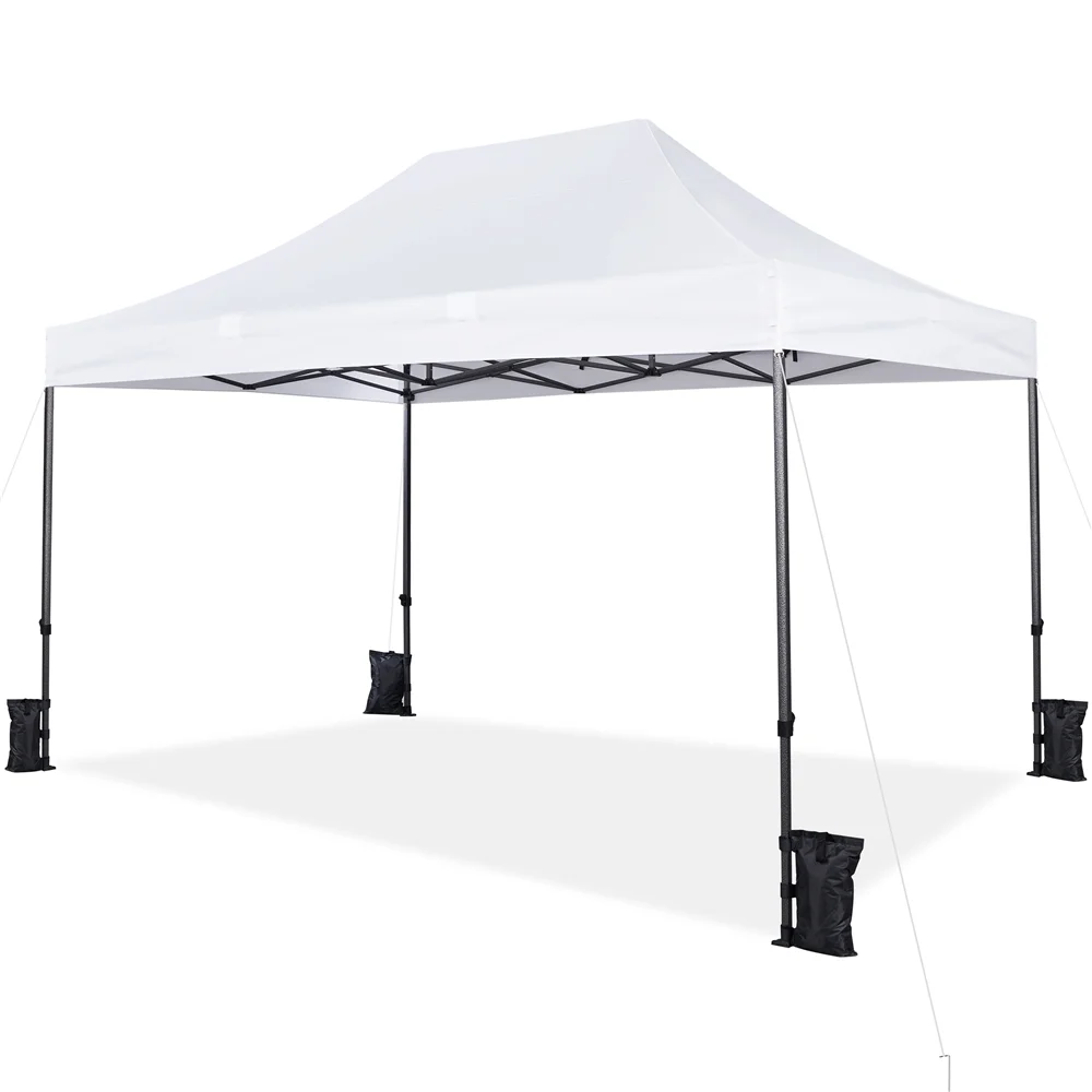 Renwick 15x10 ft Pop up Canopy Tent with Roller Bag & Sandbags, White