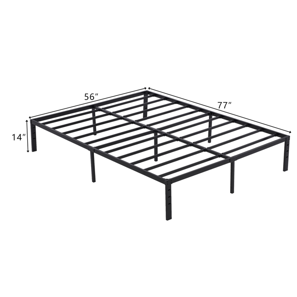 Roxona Simple Basic Iron Bed Frame Iron Bed 195.5*142.2*35.5cm Bed Height 14