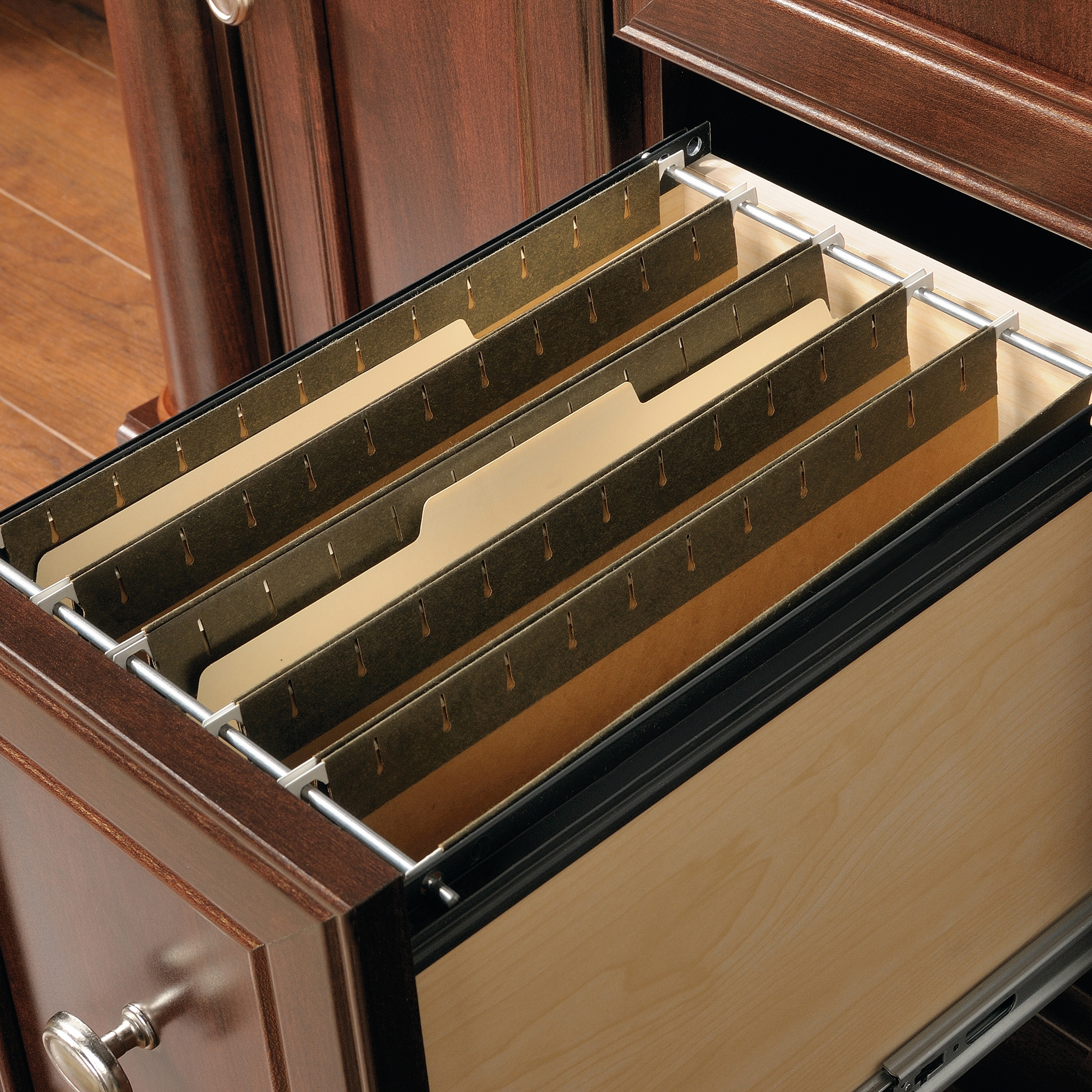 Sauder Palladia Computer Desk And Hutch, Select Cherry Finish