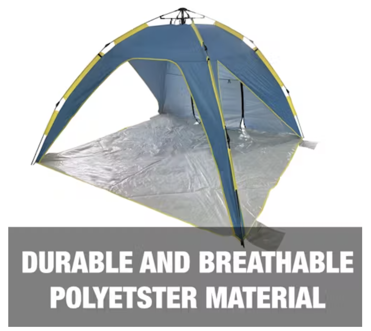 Bliss Hammocks BHT-A39-BY | Pop-Up Beach Tent W/ Carry Bag | Sun Protectant & Wind Resistant | Durable | Breathable Mesh Walls | Collapsible Design (Blue & Yellow)