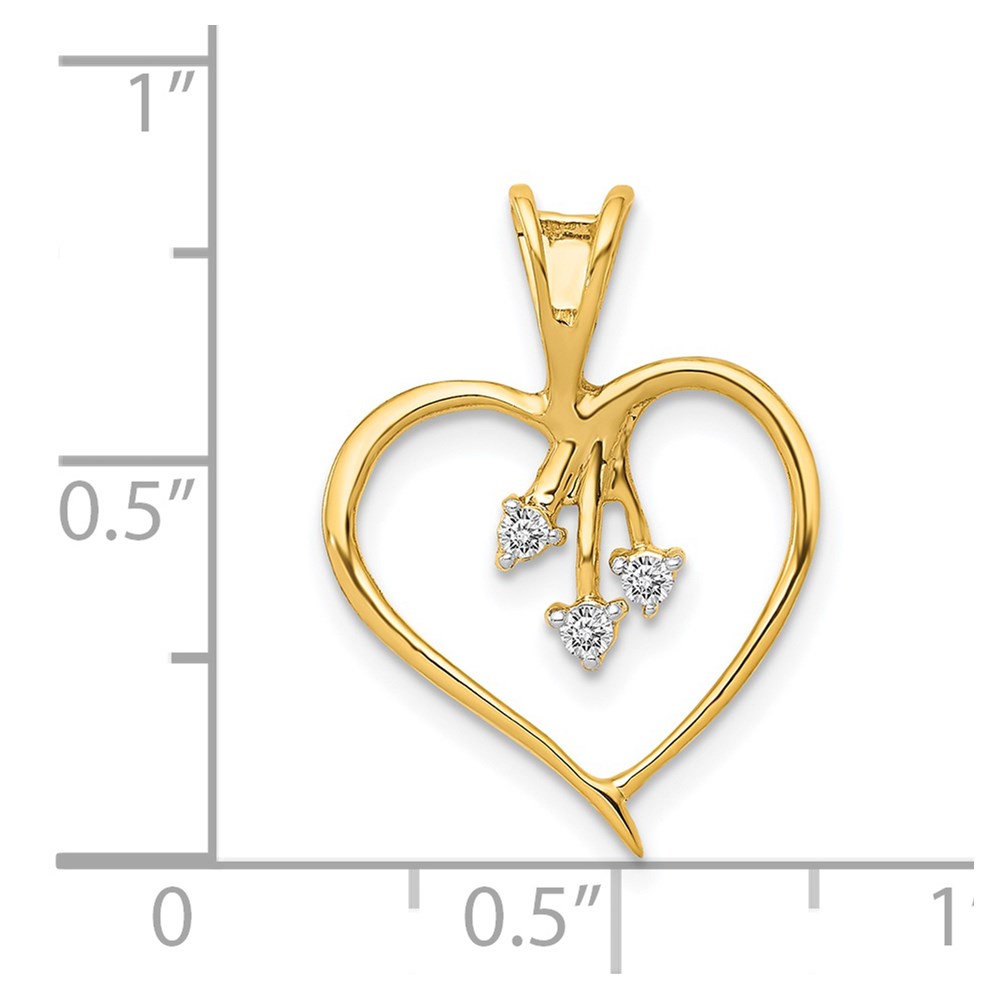 14k Diamond Heart Pendant QPM4832-005-YA