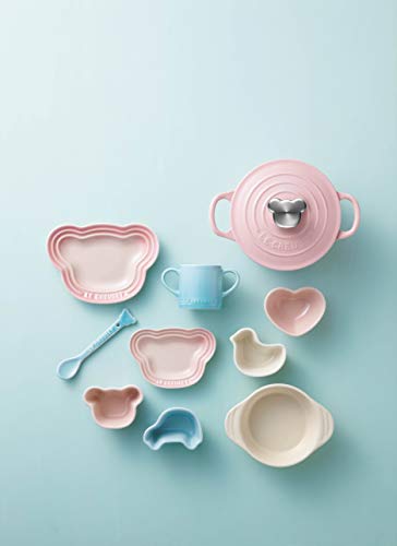 Le Creuset Heatproof container for children Baby twin ramekins (Bear & Heart) Milky pink Heatproof, coldproof, microwave oven safe Birthday gift for a baby girl at the beginning of a meal Gift for a b