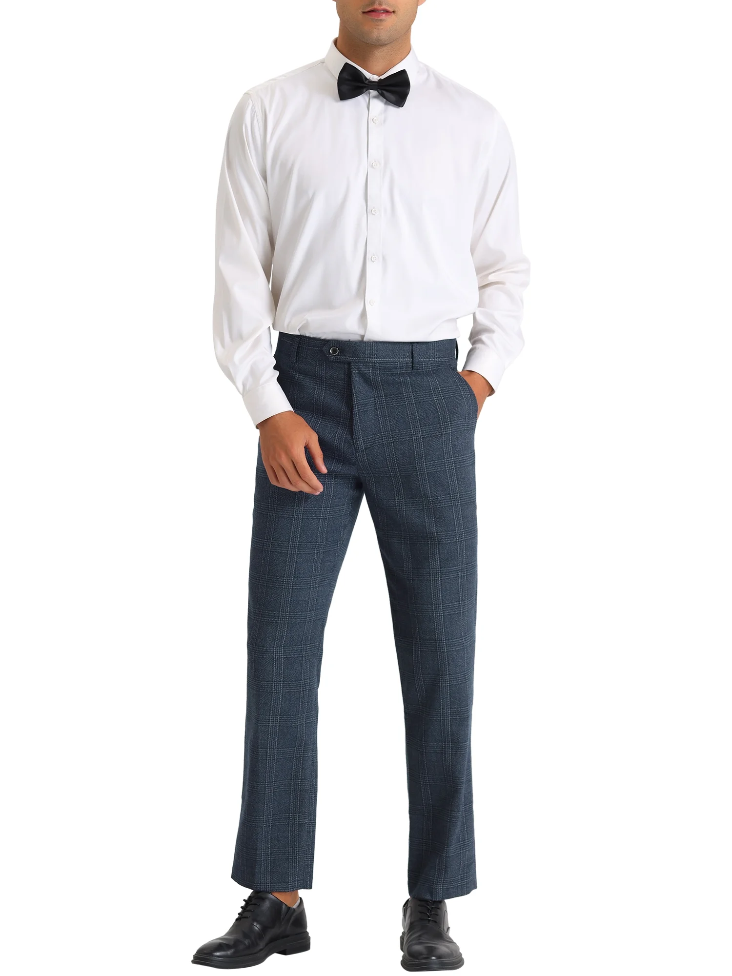 Lars Amadeus Plaid Pants for Men's Slim Fit Wedding Tartan Patterned Chino Dress Trousers