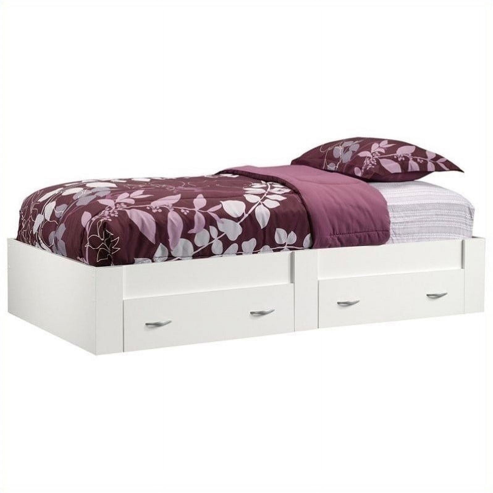 Home Square 3 Piece Set with Twin Bed Bedroom Dresser and Computer Desk