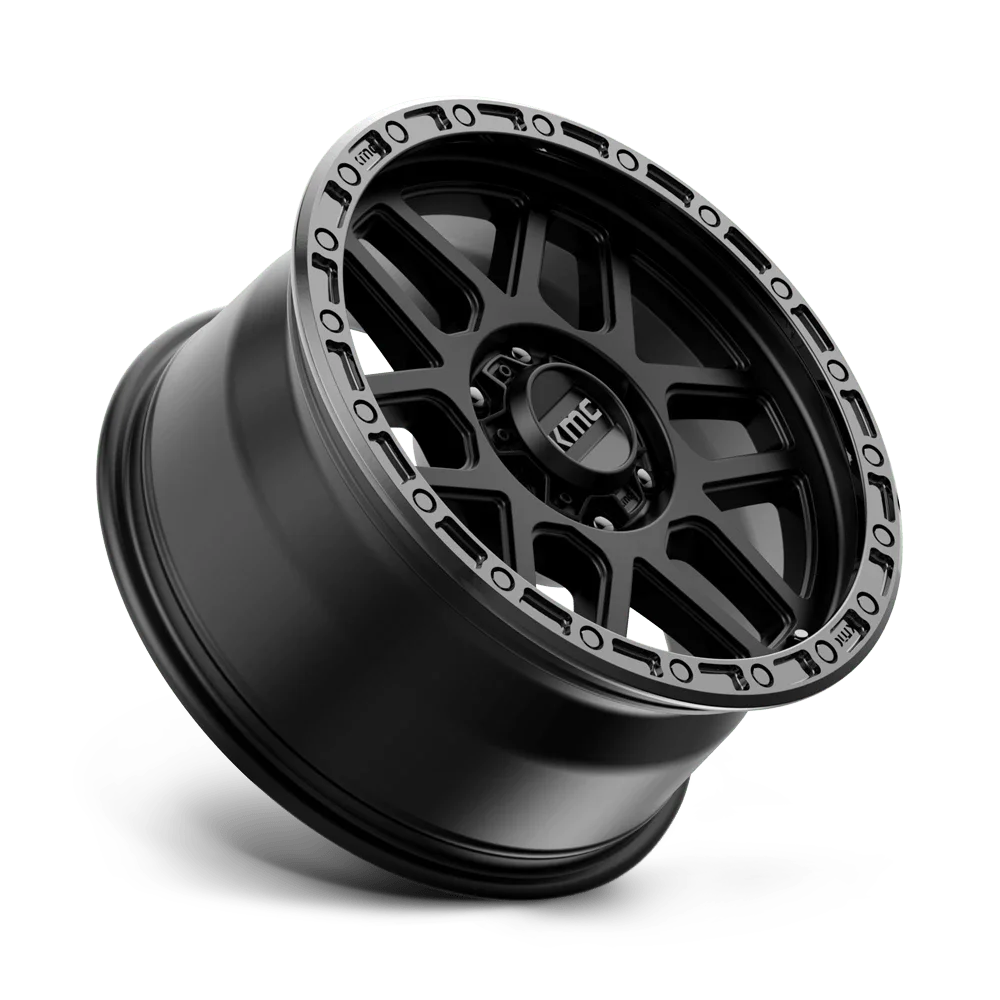 KMC Aluminum Rim KM544 MESA 17X9in Satin Black with Gloss Black Lip Finish, KM54479050718