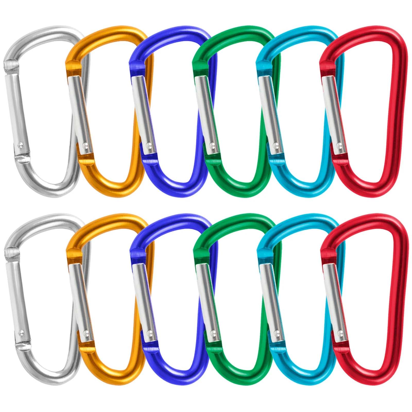 GOGO 120 Pcs Durable D-shaped Carabiners Aluminum Keychain Clip 3