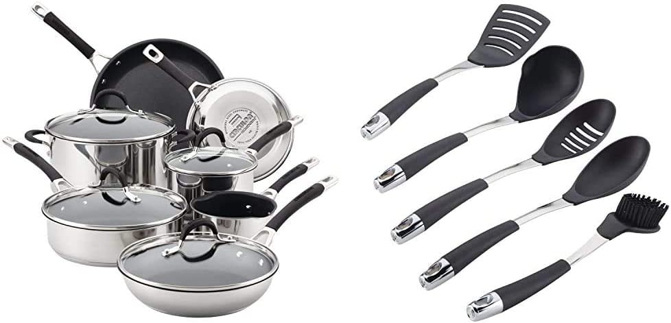 Nonstick Cookware Set with Utensils, 11-Piece