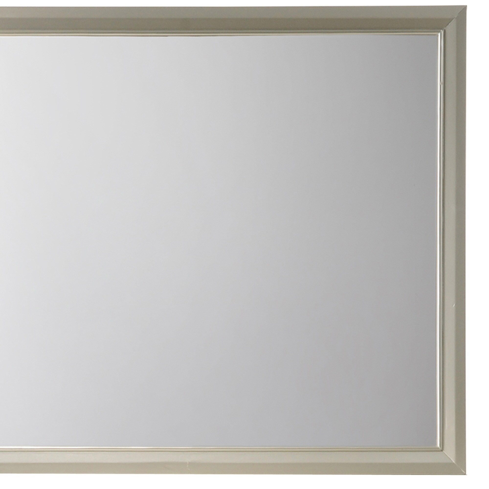 Rectangular Wood Encased Dresser Top Mirror, Champagne Silver