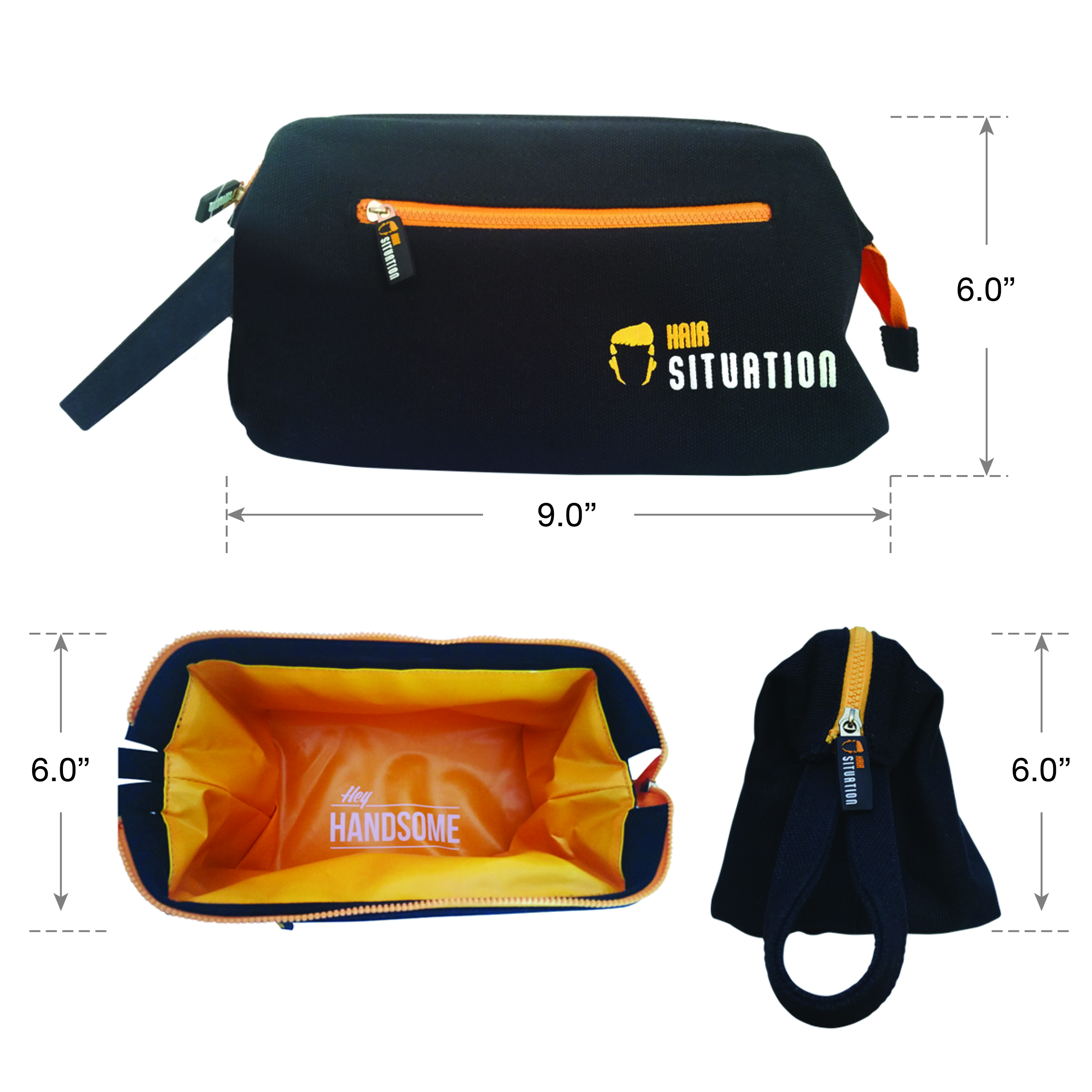 Hair Situation Men's Toiletry Bag Large Traveling Grooming Case Durable Dopp Kit