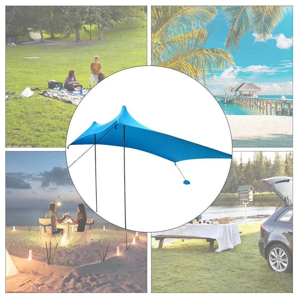 Blue Sun Shade Shelter Beach Picnic Camping Sun Canopy Tent Sun Shelter