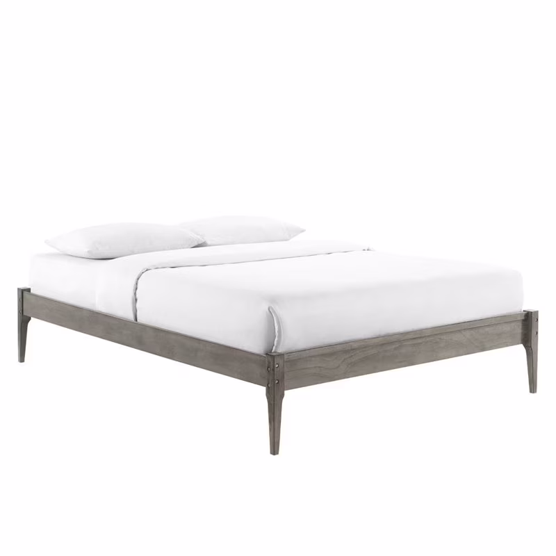 Hawthorne Collections Modern Wood Twin Platform Bed Frame in Gray