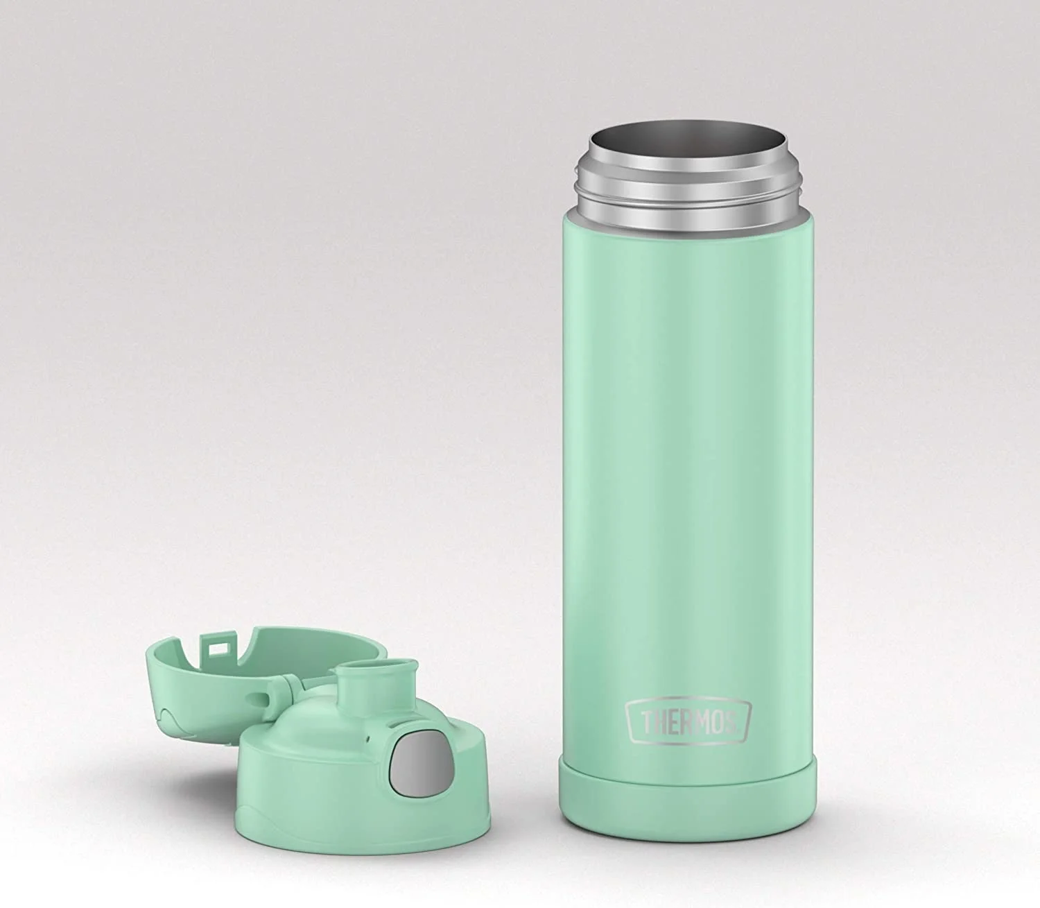 Thermos Funtainer Stainless Steel Water Bottle with Spout (16 oz, Sea Foam)