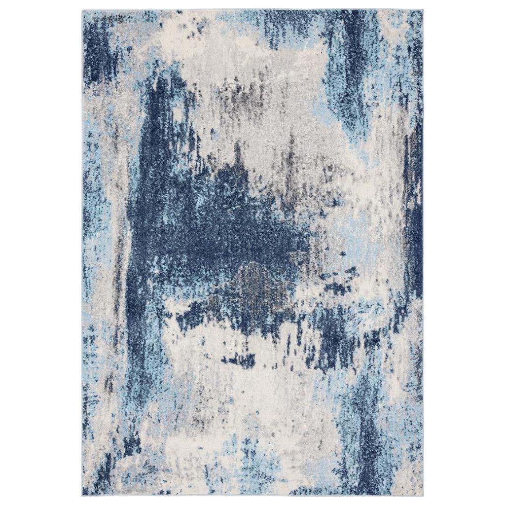 Luxe Weavers Kingsbury Collection Abstract Area Rug 7773 Blue 8x10