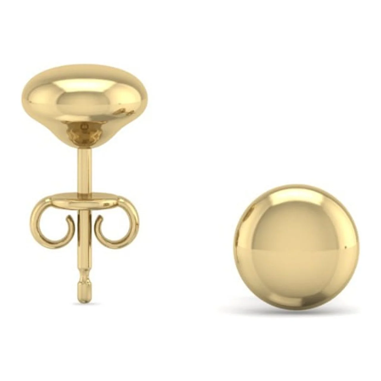 Belinda Jewelz 6 mm Flat Ball Stud Earrings in 14KR Plain Gold