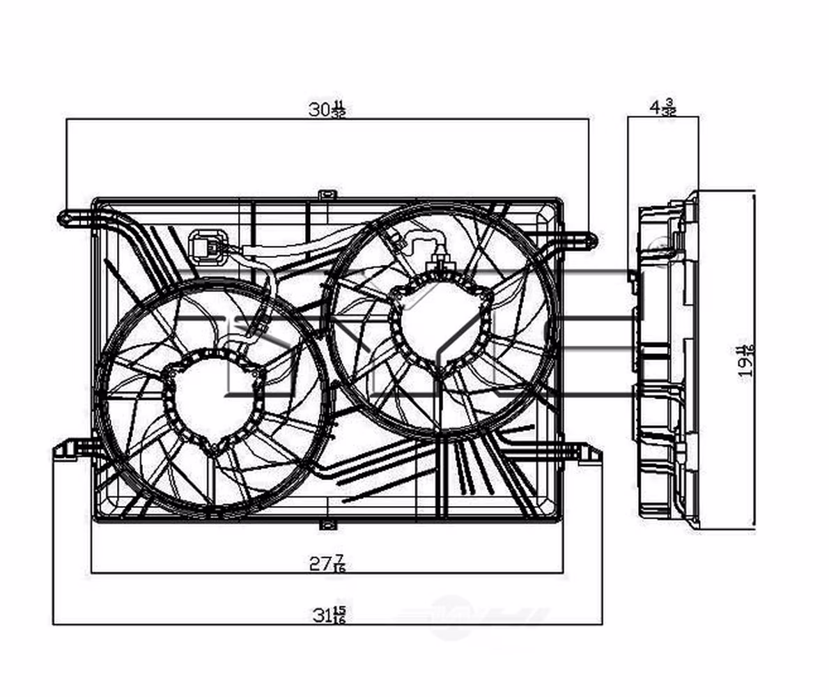 Dual Radiator and Condenser Fan Assembly Fits select: 2009-2017 CHEVROLET TRAVERSE, 2007-2019 GMC ACADIA