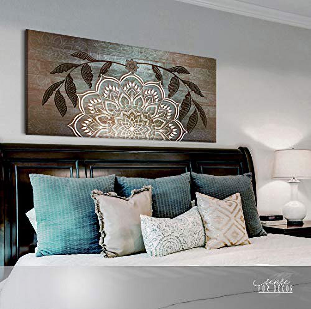 Sense Of Art | Boho Mandala Art | Boho Decor | Macrame Wall Hanging|Boho Decor for Bedroom | Mandala Wall Art | Boho Decor for Living Room|Boho Headboard (, 42x19)…