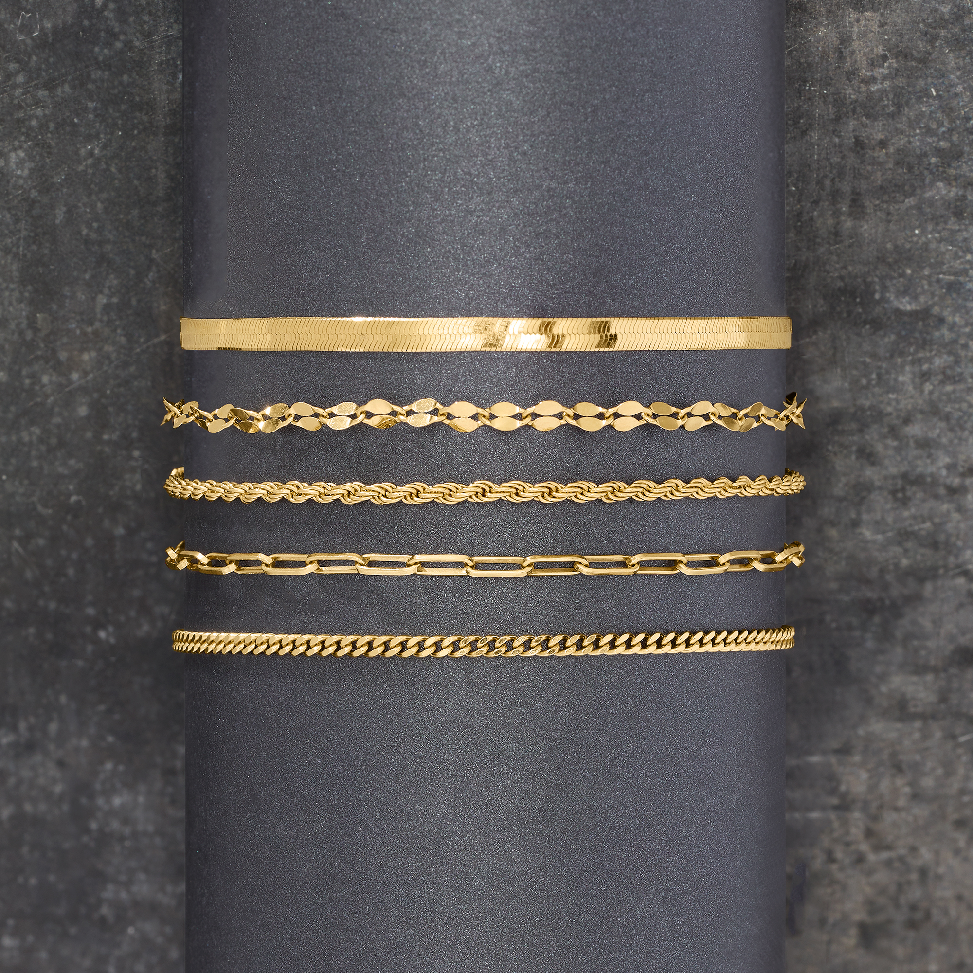 Ross-Simons Italian 18kt Gold Over Sterling Jewelry Set: 5 Chain Bracelets, Women's, Adult