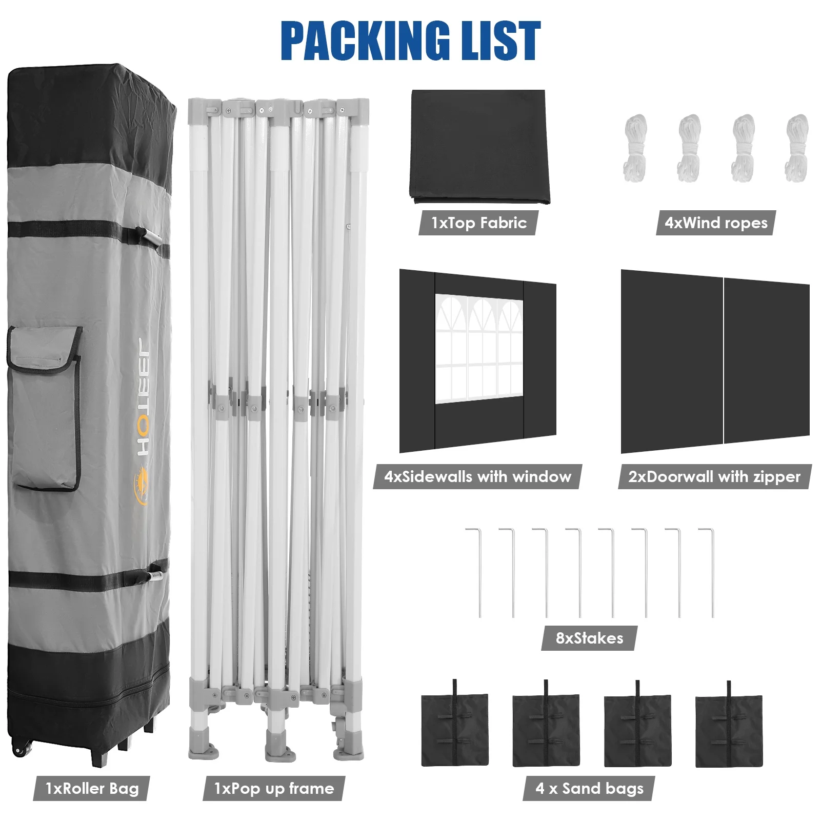 COBIZI Canopy 10x20 Pop up Canopy with 6 Sidewalls Heavy Duty Party Tent Outdoor Party Event Gazebo Commercial Canopy Tents for Parties Wedding Outdoor Events,Black (Upgraded Frame&Windproof)