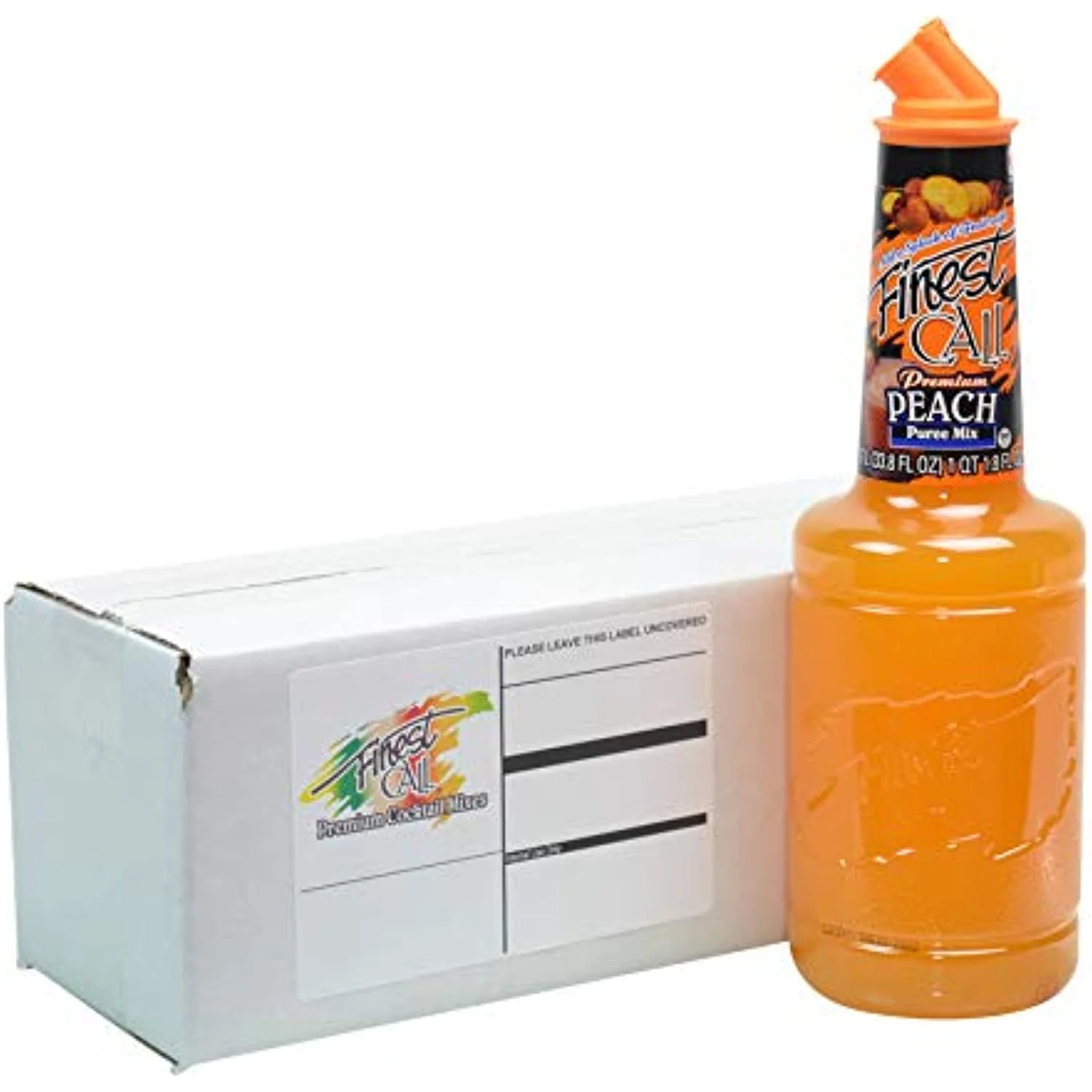 Finest Call Premium Peach Fruit Puree Drink Mix, 1 Liter Bottle (33.8 Fl Oz)