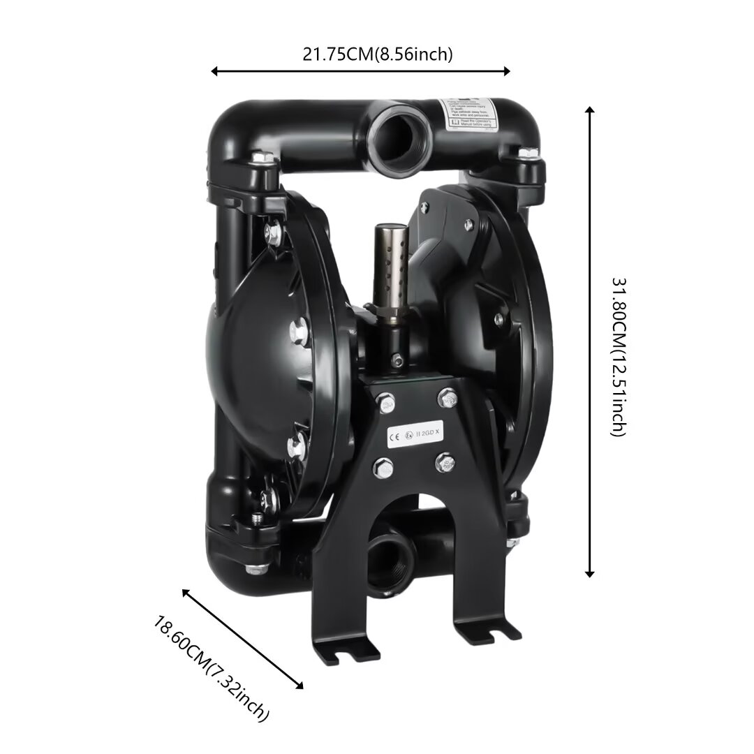 Oukaning Air operated double diaphragm pump 1 inch aluminum inlet and outlet 35 GPM Max 120PSI