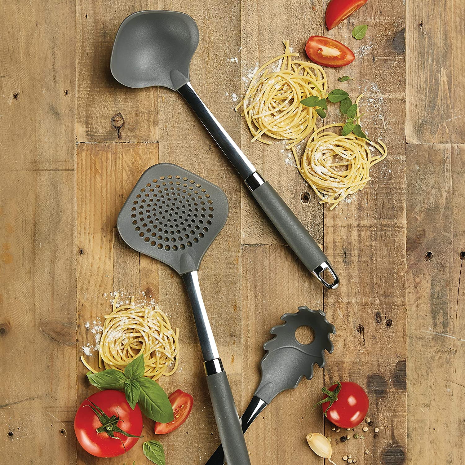 Anolon Tools and Gadgets Pasta Tool Set, 3 Piece, Graphite