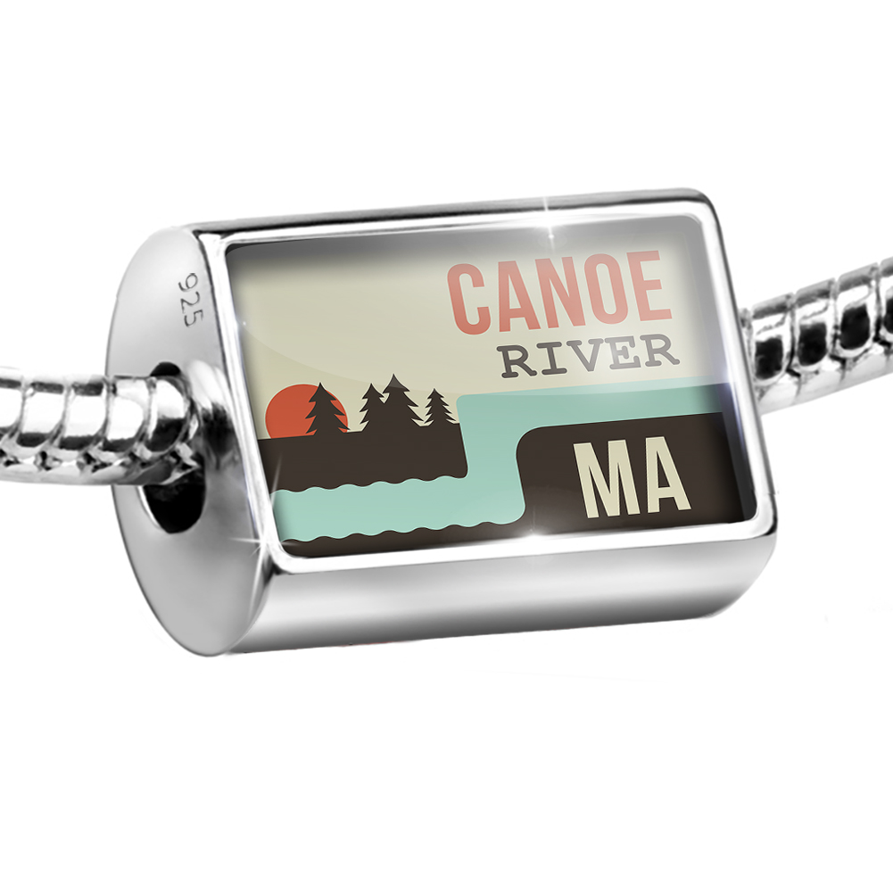 Neonblond Charm USA Rivers Canoe River - Massachusetts 925 Sterling Silver Bead