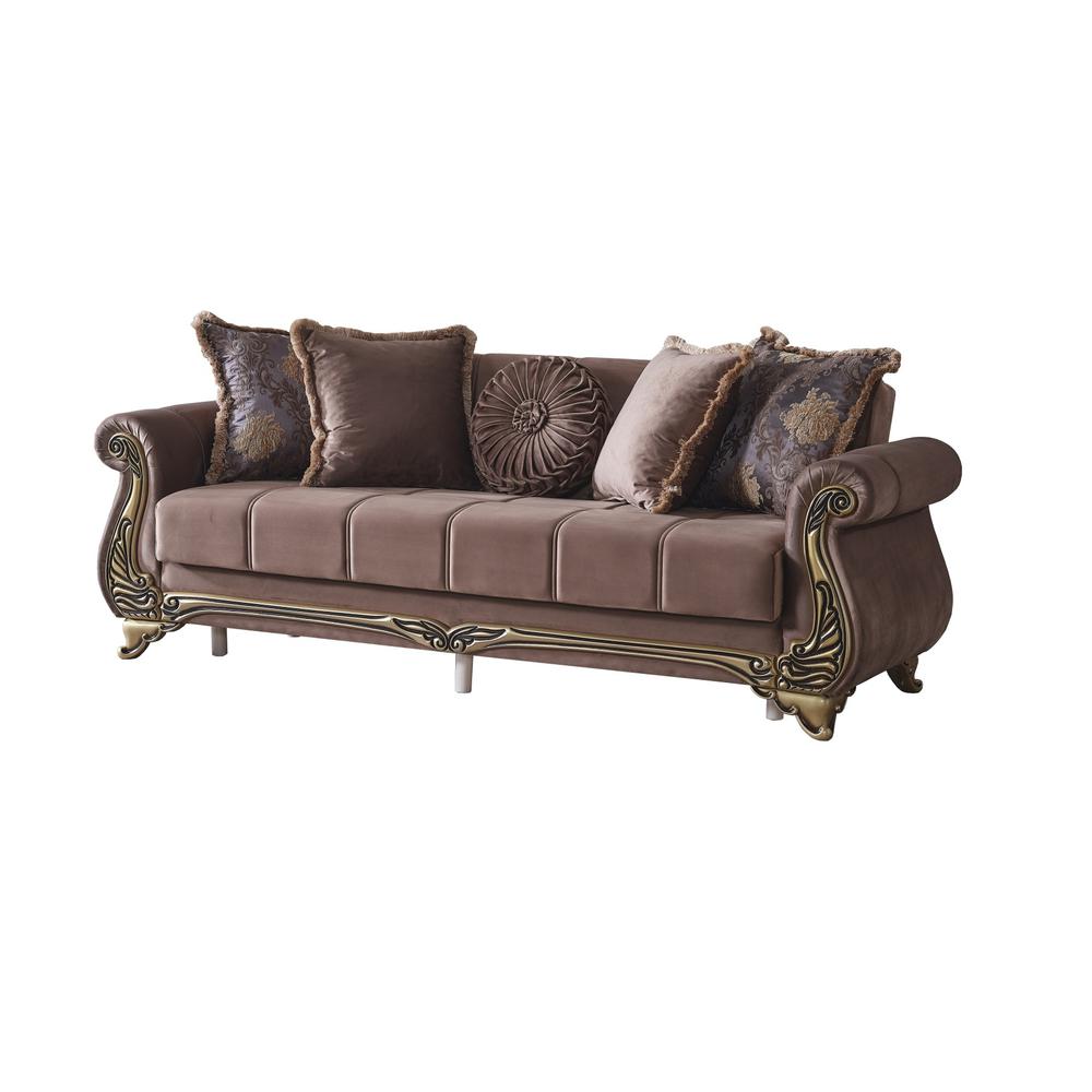 Furnia Karizma 3 Seat Sleeper, Brown