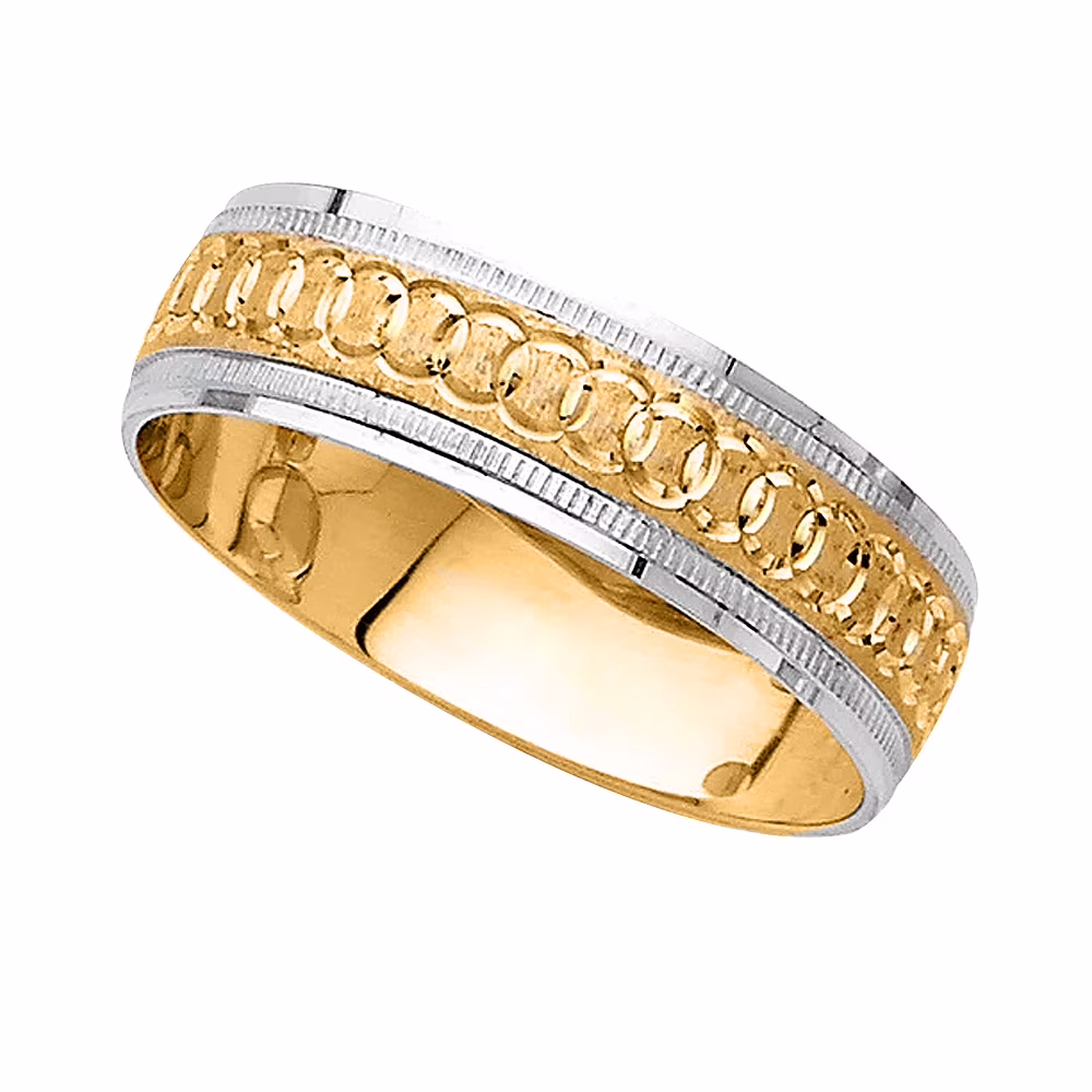 Precious Stars 14K Two-Tone Gold 6-mm Ladies Wedding Band