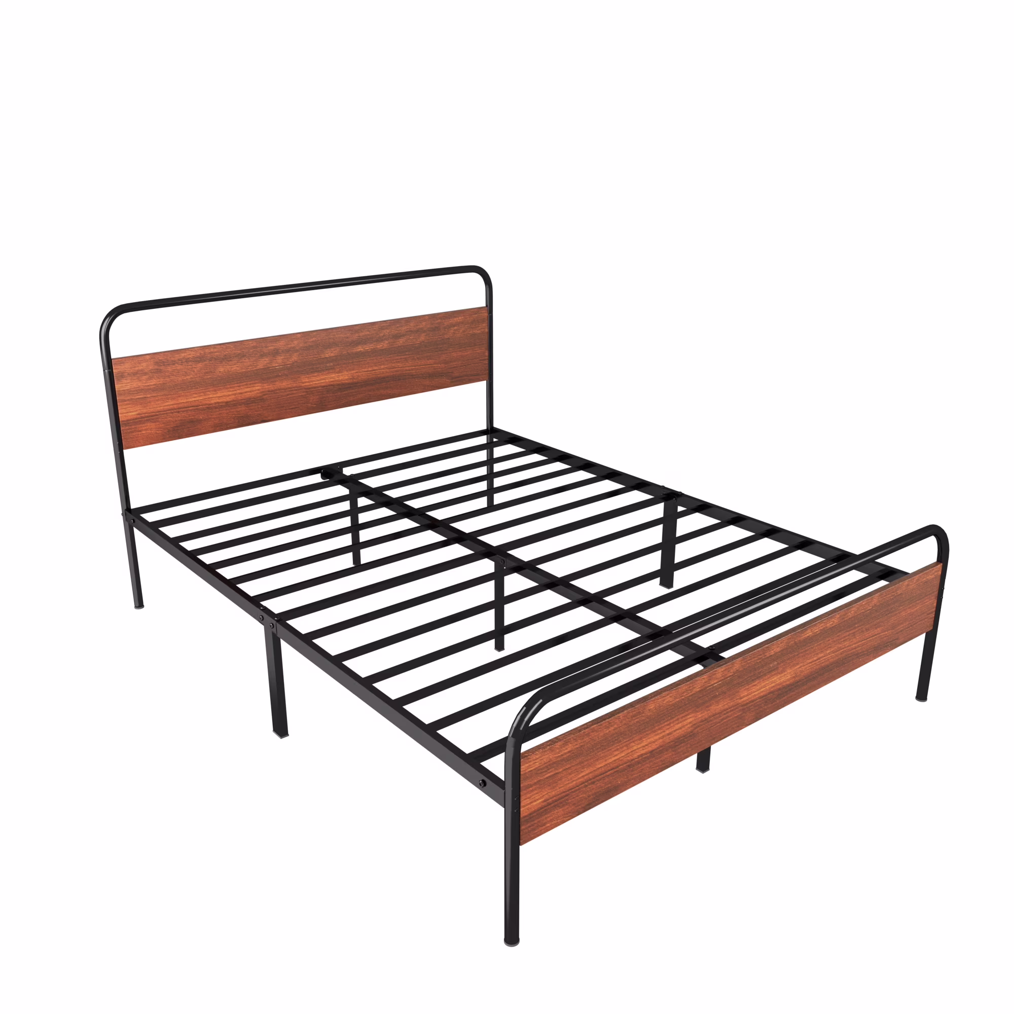 Homall 14 inch Full Size Metal Platform Bed Frame with Wooden Headboard, Black/Red