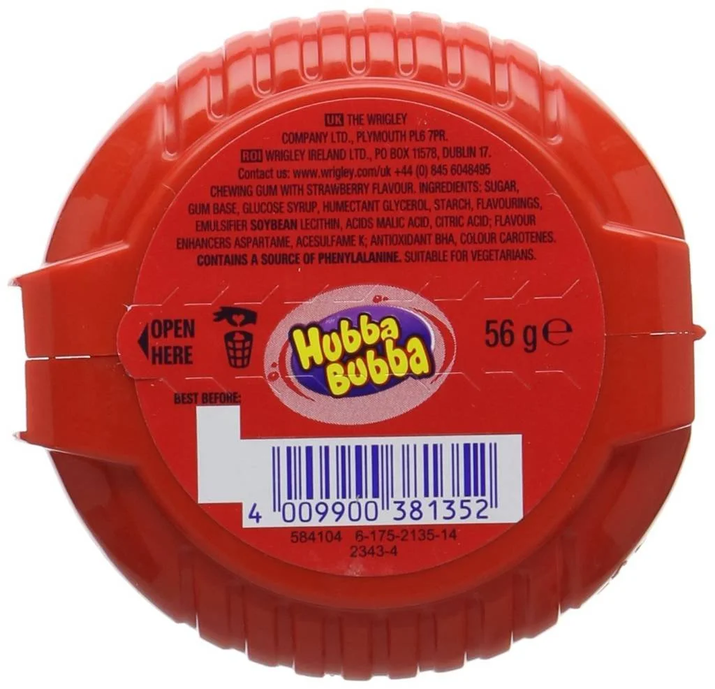 Wrigley'S Hubba Bubba Snappy Strawberry Mega Long Chewing Gum, 3 X 56 G