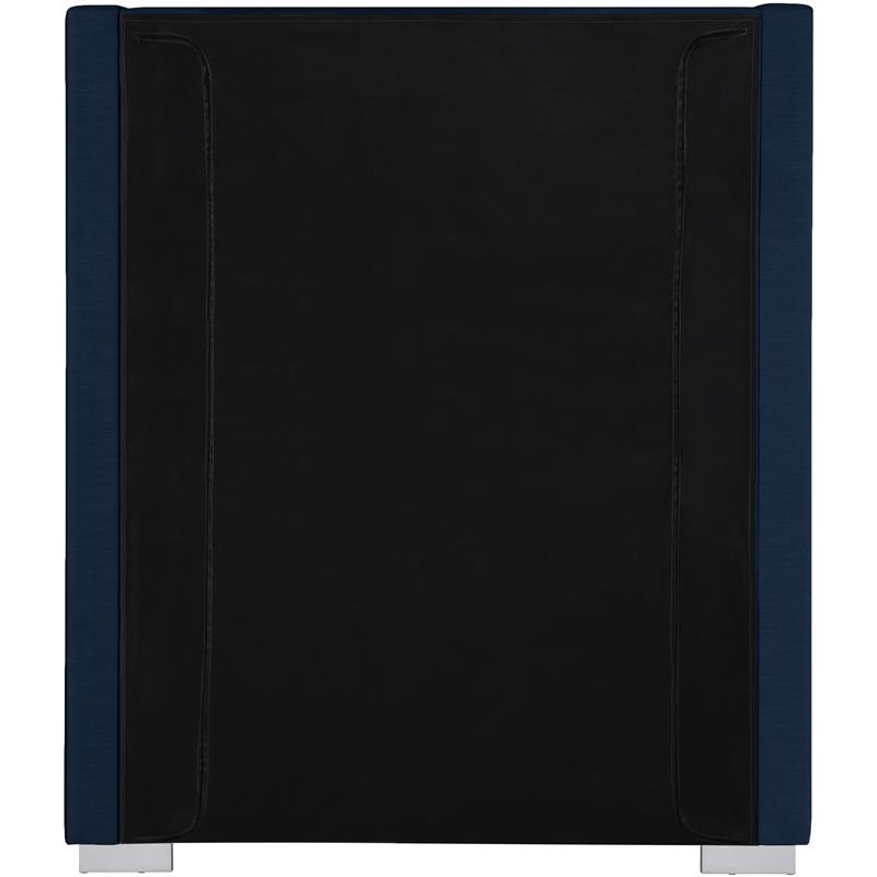 Meridian Furniture Royce Navy Linen Textured Fabric Twin Bed