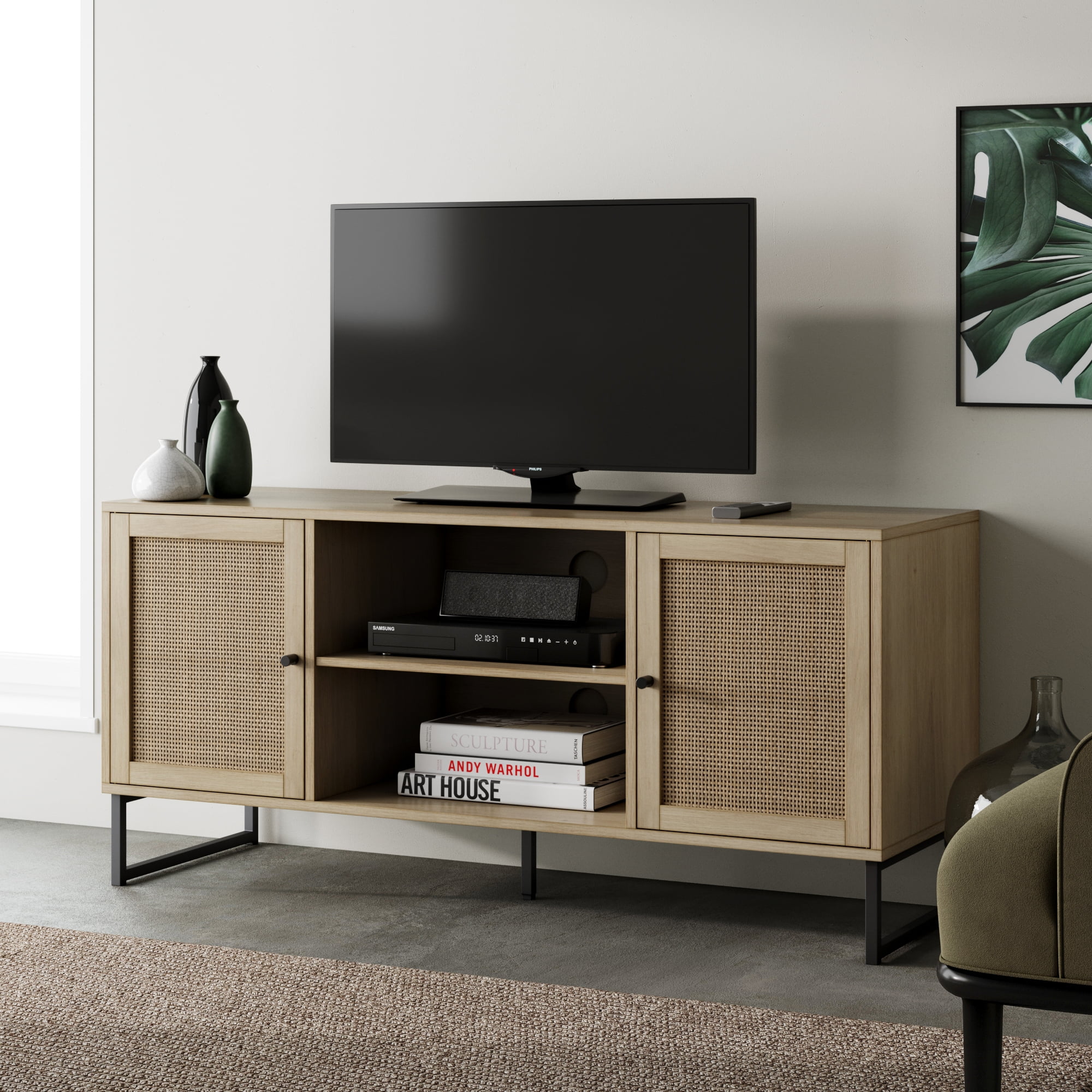 Nathan James Mina TV Stand with Doors for TVs up to 55