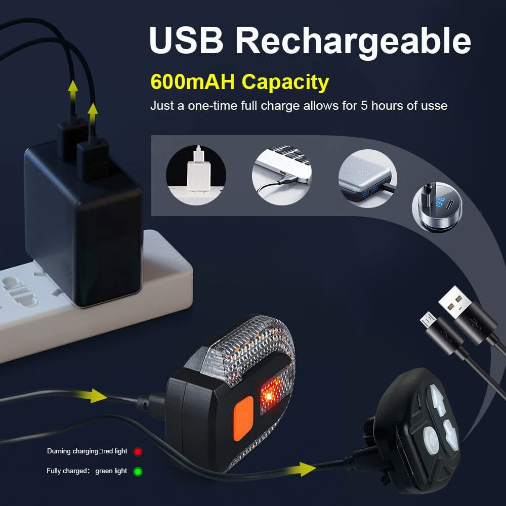 Bike Tail Light with Turn Signals Wireless Remote Control Signal Rear Light