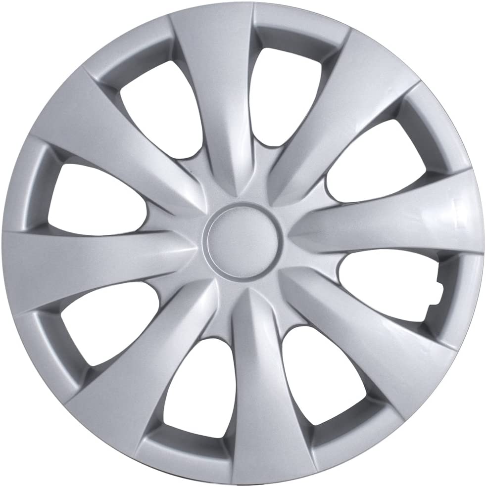 OxGord 15-Inch Wheel Covers for Toyota Corolla, Silver (Pack of 4)