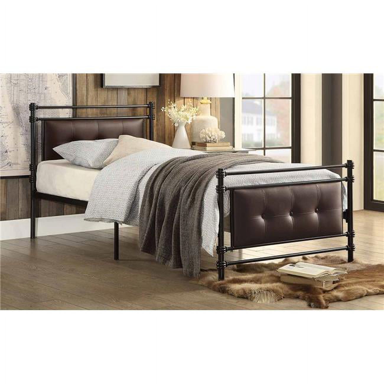 Lexicon Jayla Twin Metal Platform Bed in Black