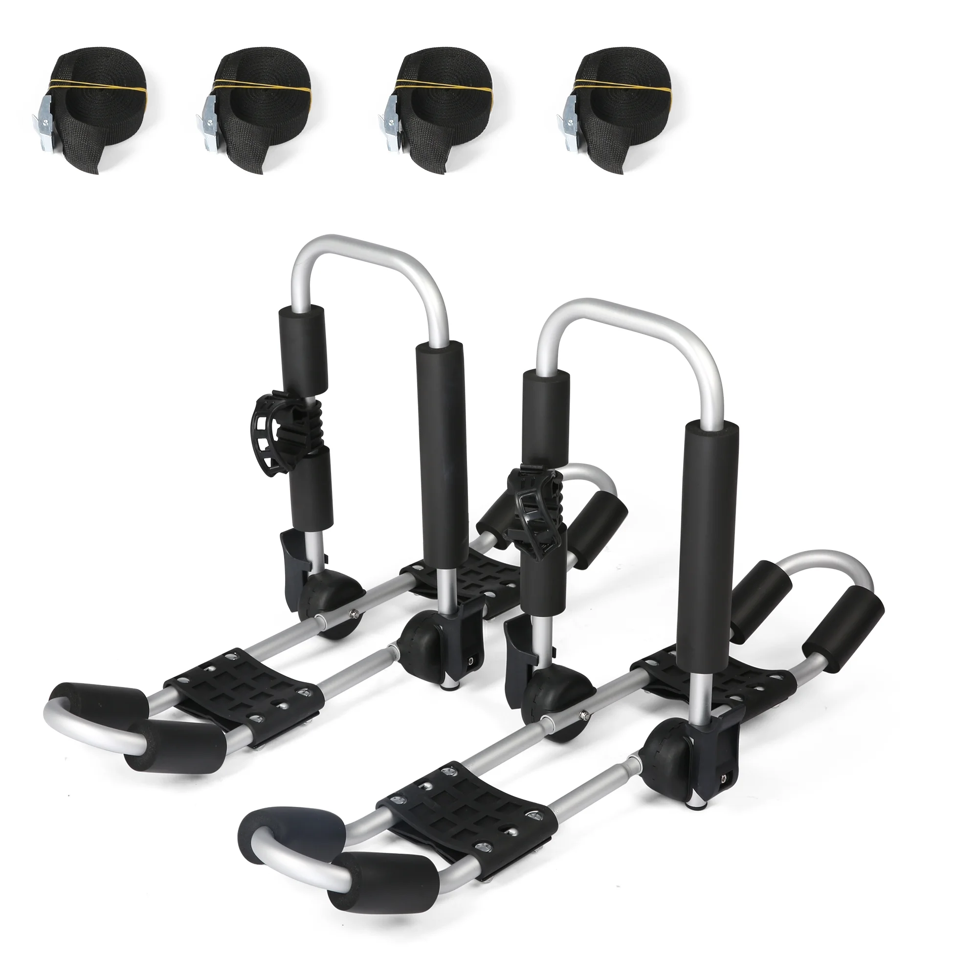 KARMAS PRODUCT 2 in 1 Kayak Roof Rack for 2 Kayaks - Folding Bilateral Car Racks for Canoe, SUP, Surfboard, Ski Board, Kayak J-Bar Storage on SUV and Truck Crossbar