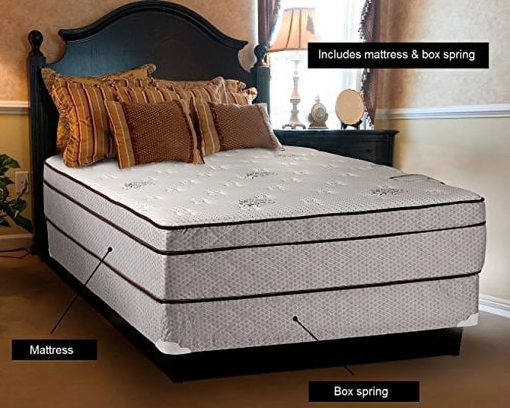 Fifth Ave Plush Foam Encased Eurotop (PillowTop) Mattress and Box Spring Set (King Size-76