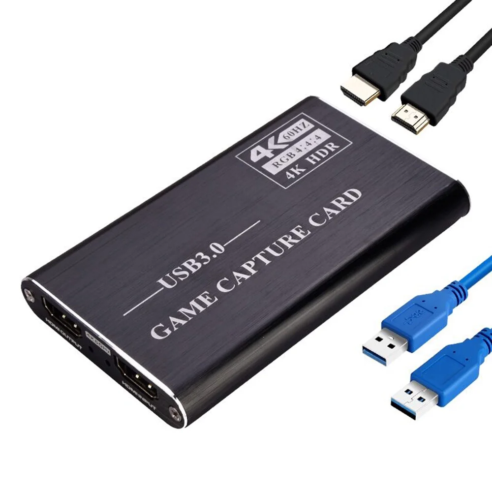 Carevas Carevas NK-S41 Game Capture Card USB3.0 Capture 4Kp60 Compatible with /Switch/Camera/Recording/Live Streaming Black