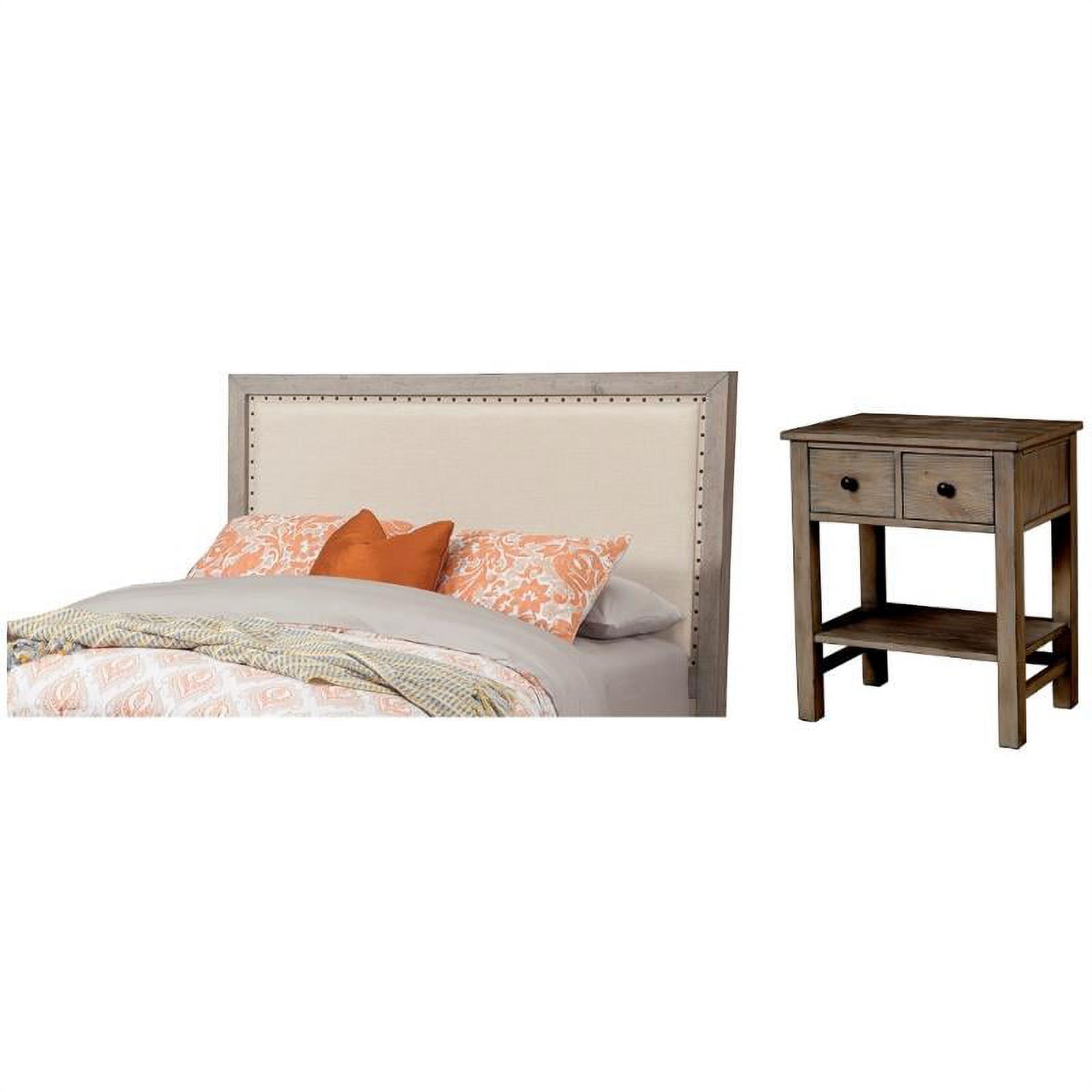 Home Square 2-Piece Set with Classic California King Headboard & Nightstand