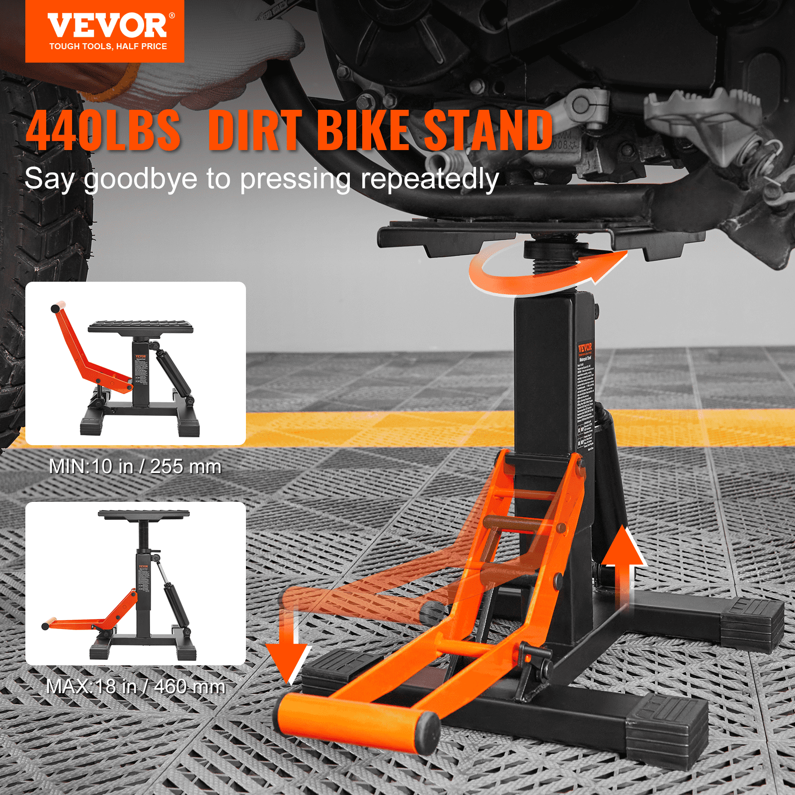 Motorcycle Dirt Bike Jack Lift Stand Hydraulic Lift Operation