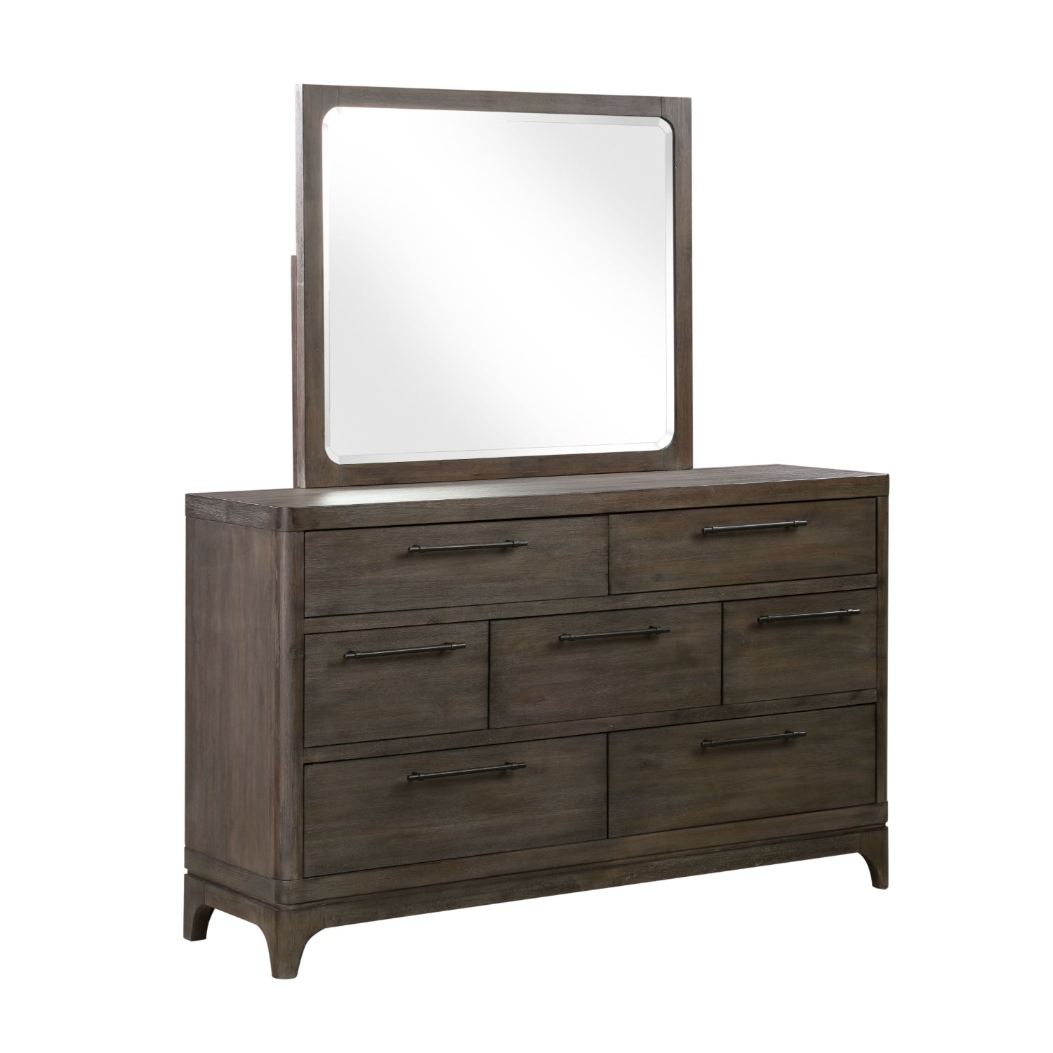 Modus Cicero 5 PC Cal King Upholstered Bedroom Set w 2 Nightstand in Rustic Latte